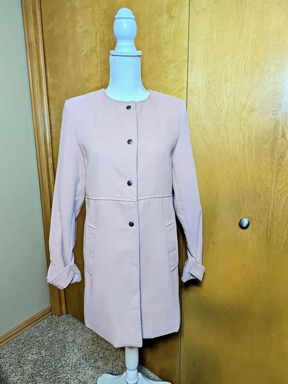 Esley Womens Chic Small Pink Pea Coat Size Small NWT
